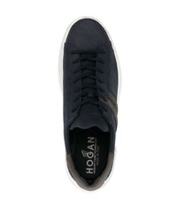 Мужские темно-синие замшевые низкие кеды от Hogan