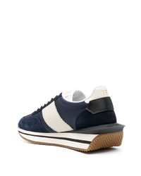 Мужские темно-синие замшевые низкие кеды от Tom Ford