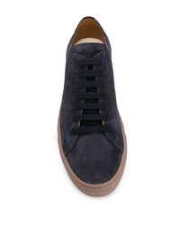 Мужские темно-синие замшевые низкие кеды от Doucal's