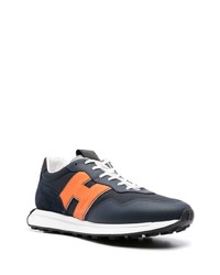 Мужские темно-синие замшевые низкие кеды от Hogan