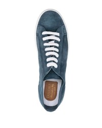 Мужские темно-синие замшевые низкие кеды от Doucal's