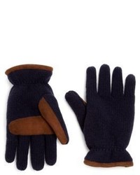 Темно-синие замшевые перчатки