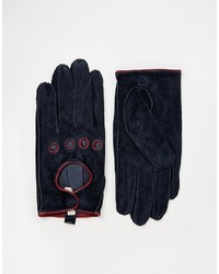 Женские темно-синие замшевые перчатки от Pieces
