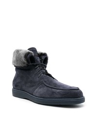Мужские темно-синие замшевые повседневные ботинки от Santoni