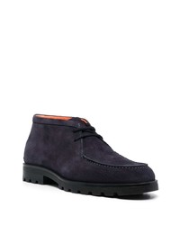 Мужские темно-синие замшевые повседневные ботинки от Santoni