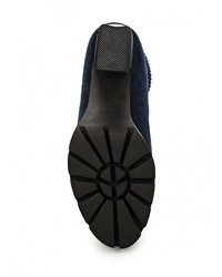 Темно-синие замшевые полусапоги от Elsi