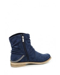 Темно-синие замшевые полусапоги от Marco Tozzi