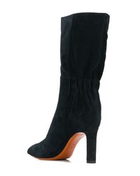 Темно-синие замшевые полусапоги от Santoni