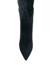 Темно-синие замшевые полусапоги от Santoni