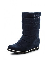 Темно-синие замшевые полусапоги