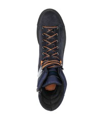 Мужские темно-синие замшевые рабочие ботинки от Santoni