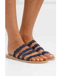 Темно-синие замшевые сандалии на плоской подошве от Ancient Greek Sandals