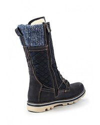 Темно-синие замшевые сапоги от Tamaris