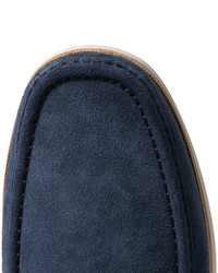 Темно-синие замшевые топсайдеры от Brioni