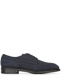 Темно-синие замшевые туфли дерби от Canali