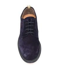 Темно-синие замшевые туфли дерби от Officine Creative