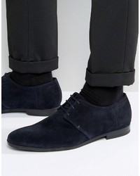 Темно-синие замшевые туфли дерби от Hugo Boss