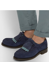 Темно-синие замшевые туфли дерби от J.M. Weston