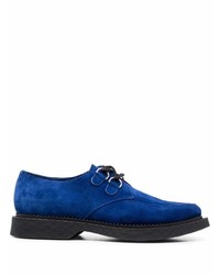 Темно-синие замшевые туфли дерби от Saint Laurent