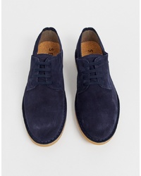 Темно-синие замшевые туфли дерби от Selected Homme