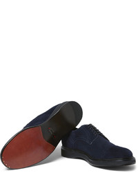 Темно-синие замшевые туфли дерби от Brioni