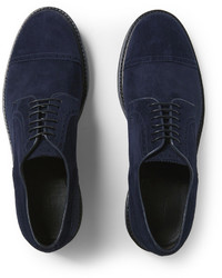 Темно-синие замшевые туфли дерби от Brioni
