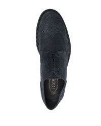 Темно-синие замшевые туфли дерби от Tod's