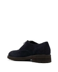 Темно-синие замшевые туфли дерби от Zegna