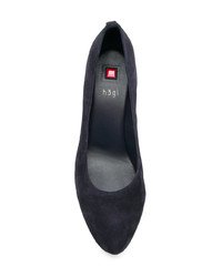 Темно-синие замшевые туфли на танкетке от Högl