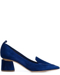 Темно-синие замшевые туфли с украшением от Nicholas Kirkwood