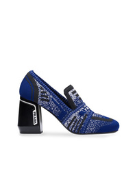 Темно-синие замшевые туфли с украшением от Prada