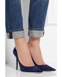 Темно-синие замшевые туфли от Jimmy Choo