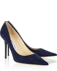 Темно-синие замшевые туфли от Jimmy Choo