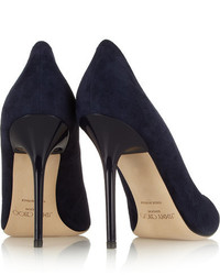 Темно-синие замшевые туфли от Jimmy Choo