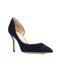 Темно-синие замшевые туфли от Manolo Blahnik
