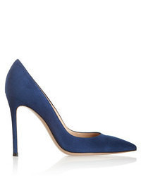 Темно-синие замшевые туфли от Gianvito Rossi