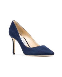 Темно-синие замшевые туфли от Jimmy Choo