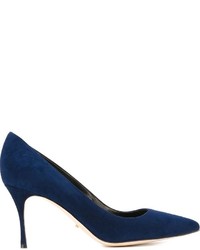 Темно-синие замшевые туфли от Sergio Rossi