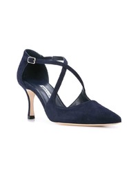 Темно-синие замшевые туфли от Manolo Blahnik