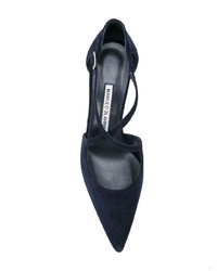 Темно-синие замшевые туфли от Manolo Blahnik