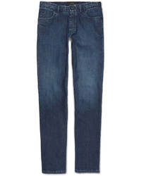 Мужские темно-синие зауженные джинсы от Brioni