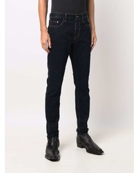 Мужские темно-синие зауженные джинсы от Saint Laurent