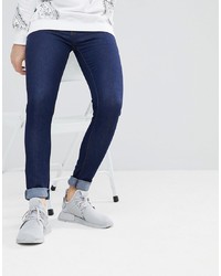 Мужские темно-синие зауженные джинсы от Criminal Damage