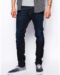 Мужские темно-синие зауженные джинсы от Diesel
