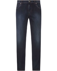 Мужские темно-синие зауженные джинсы от Dolce & Gabbana