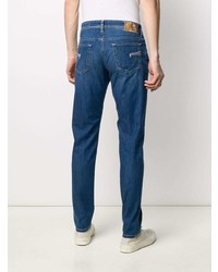Мужские темно-синие зауженные джинсы от Barba