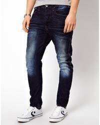 Мужские темно-синие зауженные джинсы от G Star