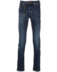 Мужские темно-синие зауженные джинсы от Incotex