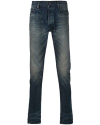 Мужские темно-синие зауженные джинсы от John Elliott