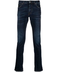 Мужские темно-синие зауженные джинсы от John Richmond